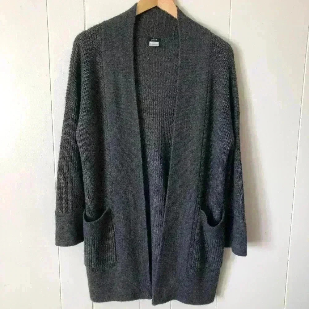 J.Crew Open Front Alpaca & Merino wool Blend Cardigan Sweater Size XS - Picture 1 of 8